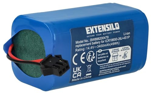 EXTENSILO Batería Compatible con Ikohs Netbot S14 | S15 robot limpieza azul (3400 mAh, 14,4 V, Li-Ion)