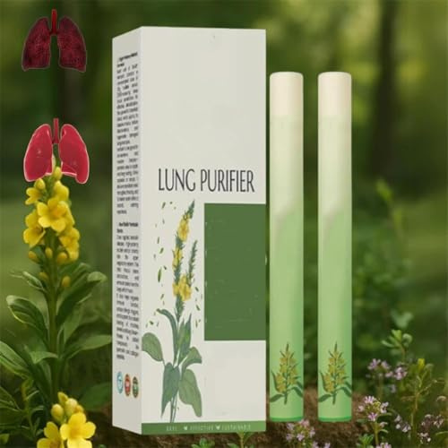 Herbaair Königskerzen-Lungenreiniger, Königskerzenblatt-Extrakt zur Lungenreinigung, Kräuter-Diffusor-Stift, Puffiair Kräuter-Lungenreinigungs-Inhalator, Königskerzen-Inhalator für Lungenreinigung und
