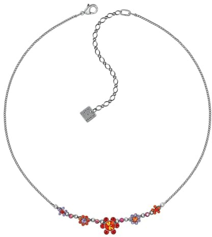 Konplott: Collier Lost Garden small, feines modernes Kristallblüten-Collier, für Damen/Frauen