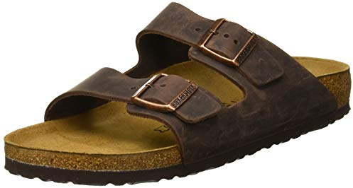 Birkenstock Arizona Sandalen (schmal), Braun - Braunes geöltes Habana Oiled Leder - Größe: 38 EU Étroit