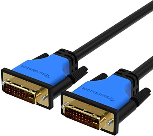 BlueRigger DVI to DVI Cable (3M / 10FT) – Monitor Cable, Dual Link, 24+1 DVI-D Male to Male, Digital Video Cable - for Gaming, LCD Monitor, Laptop, Projector