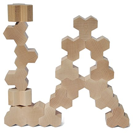 Formknall Hotz - kreativer Baustein aus Holz (Natur) - 18 Stück (Bauklotz, stapelbar, kreatives Bauen, pädagogisches Spielzeug, Naturmaterial, Kindergarten, Kita, kleine Kinder)