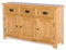 Surrey Oak Large Sideboard Cabinet for Living Room | Roseland Furniture Traditional Rustic Waxed Solid Wood 3 Drawer 3 Door Storage Unit for Hallway or Dining Room | Fully Assembled