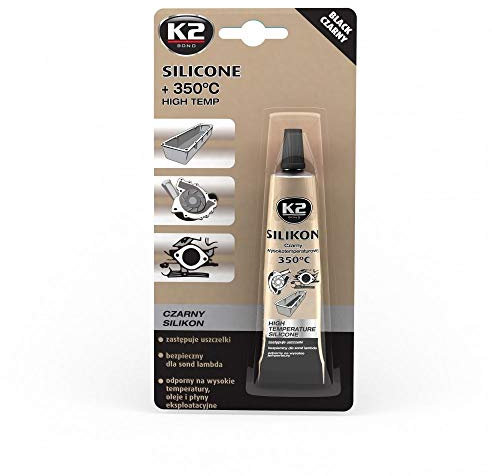 K2 Noir Blister Silicone + 350 ° F (0,2 126,2 g) Sans danger pour les capteurs d'oxygène Lambda Large utilisation en motorisation Résistant aux huiles et graisses