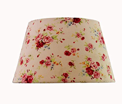 Tisch-Lampenschirm mit E27 zu E14 ring konverter (rot rose)