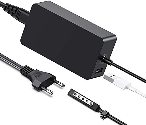 AUKEH Chargeur Surface Pro 2,48W 12V 3.6A Adaptateur d’Alimentation pour Microsoft Surface RT/2,Surface Pro 1/Surface Pro 2 1536 avec Port de USB et Un Cordon d'extension d’Alimentation …