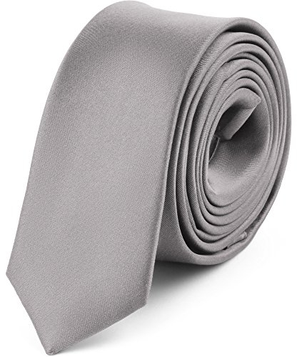 Ladeheid Herren Schmale Krawatte SP-5 (150cm x 5cm, Silber)