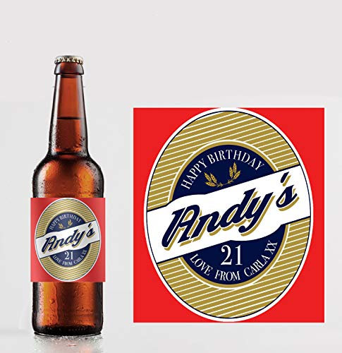 Forefrontdesigns Personalised Beer/Lager Custom Stickers (Pack of 4)
