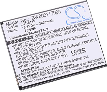 vhbw Akku kompatibel mit Leagoo M5 Handy Smartphone Telefon (2000mAh, 3,8V, Li-Ion)