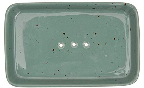 Tranquillo Rustic Ceramic Rectangular Soap Dish 14 x 9 cm Petrol Blue