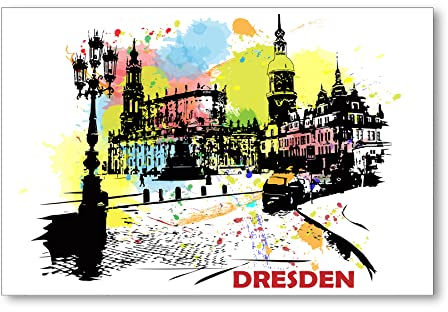 Postereck - 1485 - Dresden Plakat, Vintage Retro Stadt Germany - Spruch Schrift Wandposter Fotoposter Bilder Wandbild Wandbilder - Poster - 3:2-30,0 cm x 20,0 cm