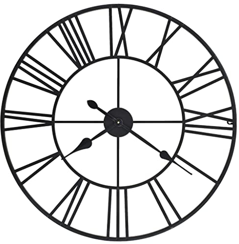 vidaXL Wanduhr Vintage Quarzwerk Metall 80 cm XXL Analog Uhr Wohnzimmer Uhr
