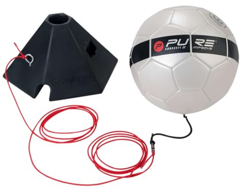 PURE 2 IMPROVE Unisex-Adult Football Soccer Ball Trainer, Schwarz/Weiß, One Size