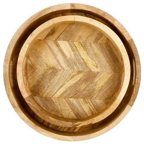 S2 Round Herringbone Trays Made by Wood