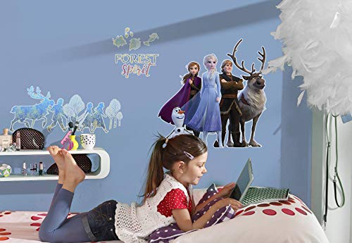 Komar Deco-Sticker von Disney Frozen Forest Spirit Wandtattoo, Wand, Dekoration, Aufkleber, Sticker, Disney, Anna, ELSA, Mädchen 14059h Bunt Größe: 50 x 70 cm (Breite x Höhe), 4 Teile