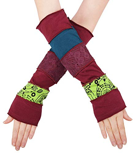 PUREWONDER Damen Armstulpen Handstulpen Design Nr. 11 Farbe Rot