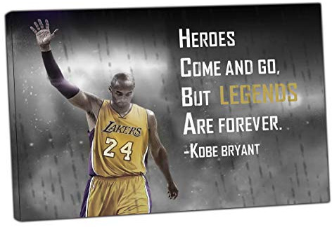 ARTSPRINTS Kobe Bryant Legend Heroes Foto Bild Basketball Farbe Bild Druck auf gerahmter Leinwand Wandkunst Heimdekoration 102 x 76 cm – 18 mm Tiefe