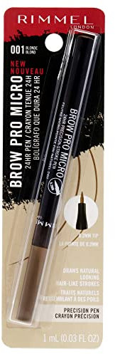 Rimmel London Brow Pro Micro Precison Stift – 001 Blonde für Frauen 0,9 g Augenbrauenstift