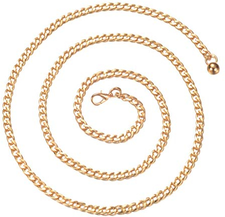 Hellery Damen Kleid Gürtelkette Gliederkette Bandgürtel Taillen Hüftgürtel Kette Glänzend Legierung Kleid Schmuck