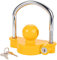 CZC AUTO Trailer Hitch Lock Universal Tow Ball Coupler Security Kit Heavy Duty Anti-Theft Protection for Trailer Caravan Horsebox, 2 Keys Yellow