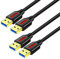 2 Pack USB 3.0 A to A Male Cable 0.5M,Yeung Qee USB to USB Cable Type A Male to Male Cable USB 3.0 Double End USB Cord for Hard Disk, Cameras,Laptop Cooler, DVD Player and More (0.5M)