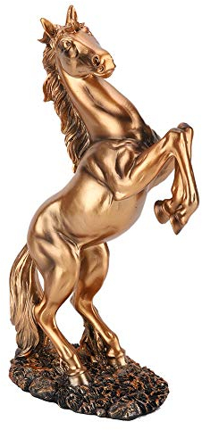 Ymiko Pferdestatue Deko Kupfer, Stehendes Pferd, Pferde Figuren Deko, Pferd Statue Garten, Pferdeskulptur Garten, Moderne Skulptur Dekorative Figur Home Desk Dekor Ornament Foto (Gelb)