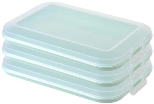 Engelland 3er Set Aufschnitt-Dosen mit integrierter Servierplatte, Frischhaltedose, Aufbewahrungsbox, Lebensmittelbehälter, Aufschnitt-Box, stapelbar, BPA-frei, Küchenbedarf, Kunststoff, Mint