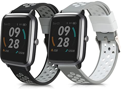kwmobile 2x Sportarmband kompatibel mit Willful Fitnesstracker/Smartwatch Armband - Fitnesstracker Band Set aus TPU Silikon