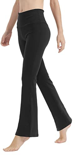 LaiEr Yogahose für Damen, Bauchkontrolle, Workout, Bootleg-Hose, hohe Taille, 4-Wege-Stretch-Hose mit Innentaschen(Black,3X-Large)