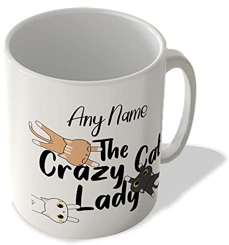 McMug - Personalised - Any Name - The Crazy Cat Lady - Mug, Ceramic, 11fl.oz.