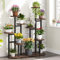 Tribesigns Support de plantes d'intérieur à plusieurs étages pour 11 pots de fleurs, support de rangement pour jardin, balcon, salon, marron rustique