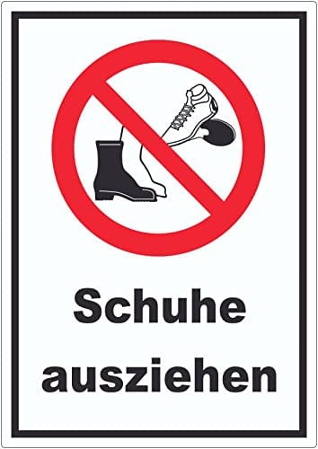 Schuhe ausziehen Aufkleber Symbol A4 (210x297mm)