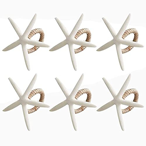 Nvanvmm Servietten Ringe Set mit 6, See Stern Servietten Ring für Seestern für Tische, Hochzeit, Geburtstag, Bankett, Weihnachten