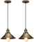 iDEGU 2 Piezas Lámparas Colgantes Vintage, 22CM Lámparas de Techo Retro de Metal Estilo Edison Industrial E27 Iluminación Luz de Techo Colgante para Comedor Cocina Salón Bar Restaurante (2x Bronce)