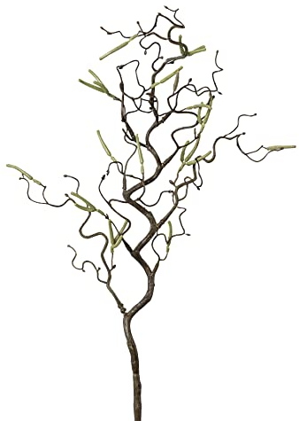 creativ home Künstlicher KORKENZIEHERHASEL ca. 69cm. Hasel-Zweig mit Trieben, Haselnusszweig, Kunstpflanze, Dekoration