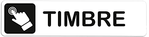 Becral® - Señal adhesiva de PVC TIMBRE | Placa puerta PVC BLANCO | Señal informativa | Cartel Puerta 200X50mm