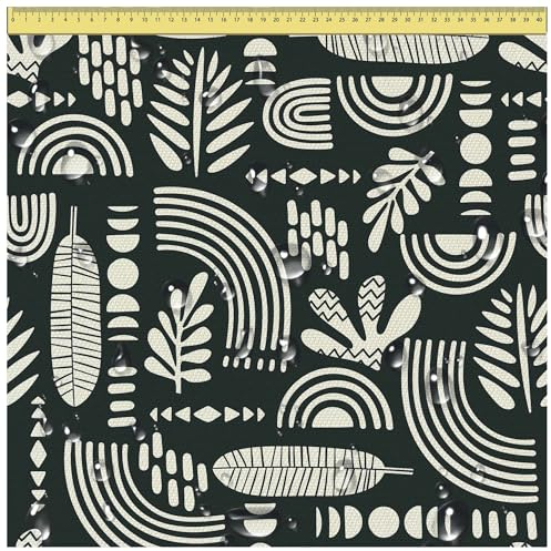 DreamRoots Segeltuch Wasserdicht - Polsterstoff Meterware 160 cm breit - Wasserabweisender Stoff 220 g/m2 600D - Markisenstoff Wasserdicht Meterware Artistic Abstract Art 1M