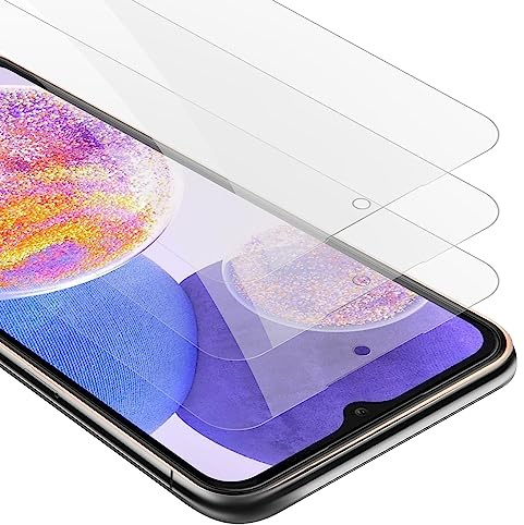 Cadorabo 3x Panzer Schutz Glas für Samsung Galaxy A23 4G / 5G - 3 Stück Schutzfolie in Ultra-Klar Hüllen freundlich - Gehärtetes (Tempered) Glas Dipslayschutz Folie in 9H Härte Anti Kratzer