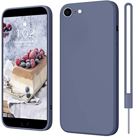 ElestBela iPhone 7/8 Hülle, iPhone SE 2022 Hülle, iPhone SE 2020 Hülle, Hanyhülle iPhone 7/8 Case Dünn Slim mit Microfiber, Kratzfeste Rundumschutz Schutzhülle Hülle für iPhone SE 2/7/8 Blau Grau