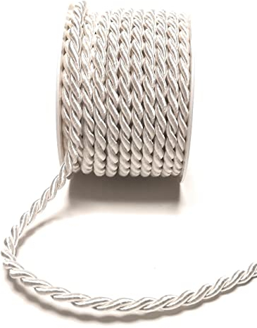 s.dekoda Kordel 10m x 6mm Weiß Drehkordel Dekoband Kordelband Kordelschnur