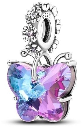 CYCUFF Sterling Silber Charms 925 für Europäische Armband & Halsketten Anhänger Perlen Schmuck Geschenk für Frauen Familie Freunde (Schmetterling Charm)