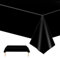 Schwarz Tischdecken 137x274cm Kunststoff Rechteck Tischdecken,wasserdichte Kunststoff·Tischdecken für Tische im Indoor und Outdoor Partys,Geburtstage, Hochzeiten,Haushalt Partyzubehör