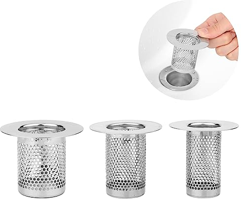 SAVITA 3pcs Bathtub Drain Cover, Hair Catcher Shower Drain Stainless Steel Hair Catcher Hair Strainer Shower Drain Filter for Sink Strainer, Bathtub, M, B35048