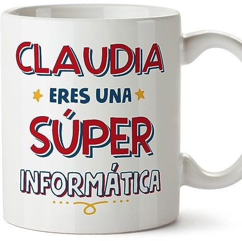 MUGFFINS Tazas Personalizadas para INFORMÁTICA mujer - En Español - Eres Súper - 11 oz / 330 ml - Regalo Personalizable original y divertido