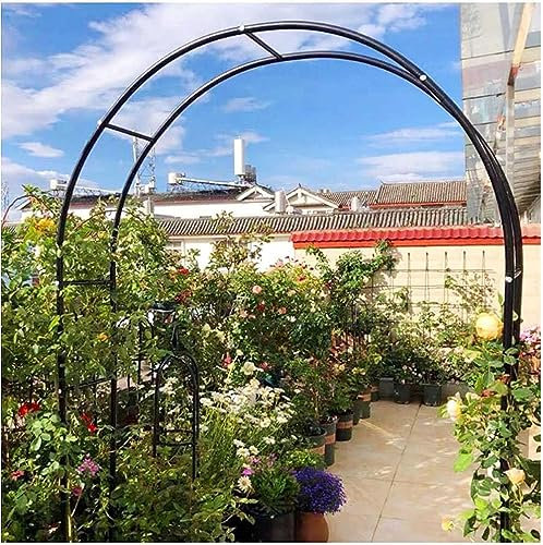 SEVSO Arche À Rosiers Exterieur Arche De Jardin pour Grimpantes Arche De Mariage avec Base en Métal 350Cm 180Cm 240Cm 140Cm 120Cm Noir,Noir,W1.4M*H2.3M