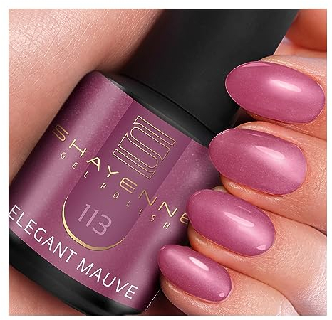 SHAYENNE UV Gel Nagellack - 113 Elegant Mauve Lila mit Schimmer 15 ml - Langanhaltend, Kratzfest & Hochglänzend - Profi-Qualität - LED kompatibel - Perfekt für Zuhause & Studio - Made in Germany