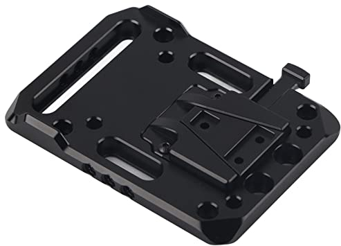 V Lock Montageplatte, Vollmetall V Mount Batterieplatinenbasis CNC Eloxierte Verarbeitung V Lock Batterie Schnellwechselplattenadapter mit 1/4, 3/8 Zoll, M4 Schraubenlöchern
