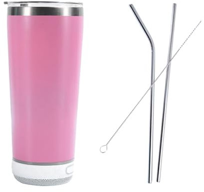 lopituwe Colorfast Bluetooth Speaker Tumbler Sealing And Air Tight Prevent Leakage With Style High-end Texture Stainless Steel, Pink