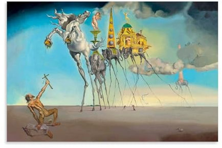 GAJUST Salvador Dali Poster de peinture surréaliste « La tentation de San Antonio », impression sur toile, sans cadre, 30 x 45 cm