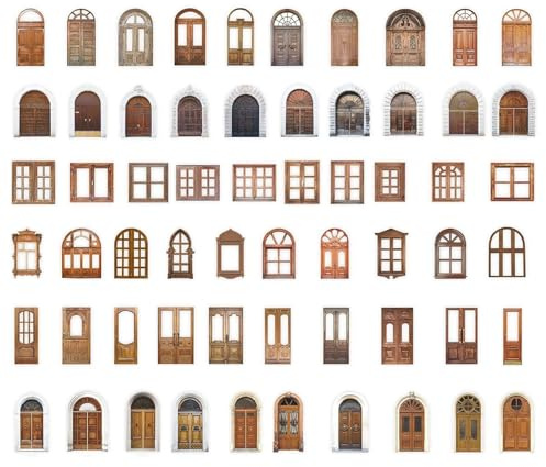ZAKHSE Scrapbook Stickers, 120 Stück Fenster und Türen Aufkleber, Ausgehöhlt Fensterbank Tür Dekorative Aufkleber, Fensterrahmen Papier Karten Sticker, DIY Album Dekor Journaling Scrapbooking Zubehör